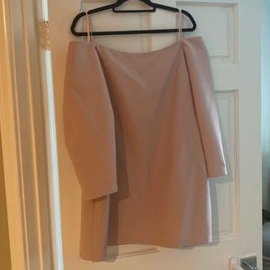 Never worn blush BCBG off shoulder dress